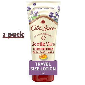 2X Old Spice Gentle Man's Hydrating Lotion for Body/Face/Hands Lavender + mint